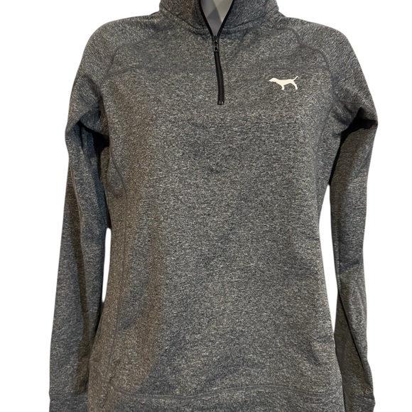 Victoria's Secret Tops - Victoria's Secret Charcoal Heather Quarter-Zip Sweatshirt